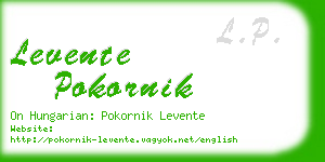 levente pokornik business card